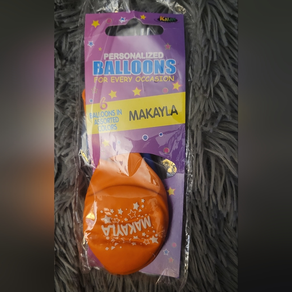 Personalized Balloons  for every occasion, "MAKAYLA" in assorted Colors